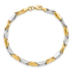 14K Two-tone Polished Fancy Link Bracelet