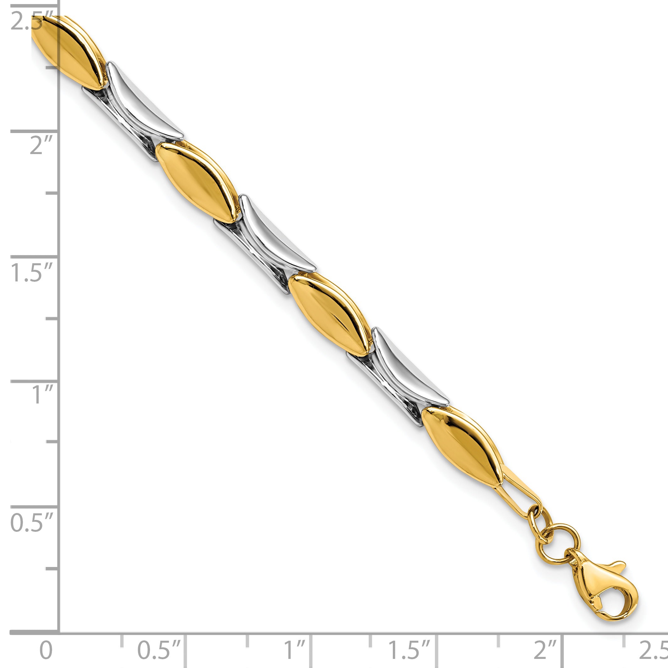 14K Two-tone Polished Fancy Link Bracelet