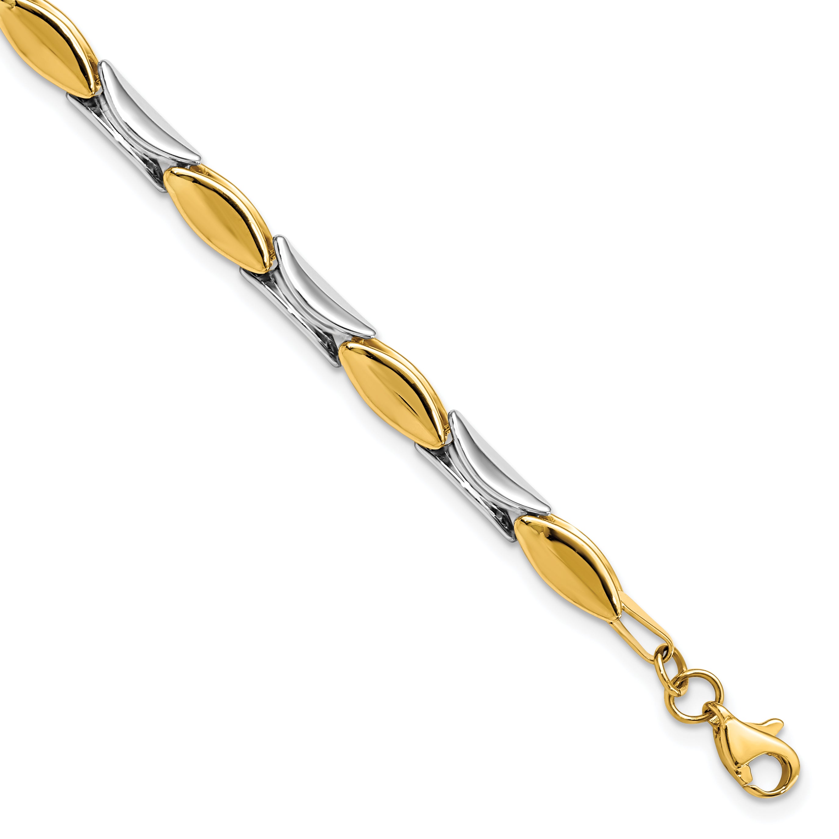 14K Two-tone Polished Fancy Link Bracelet Main image