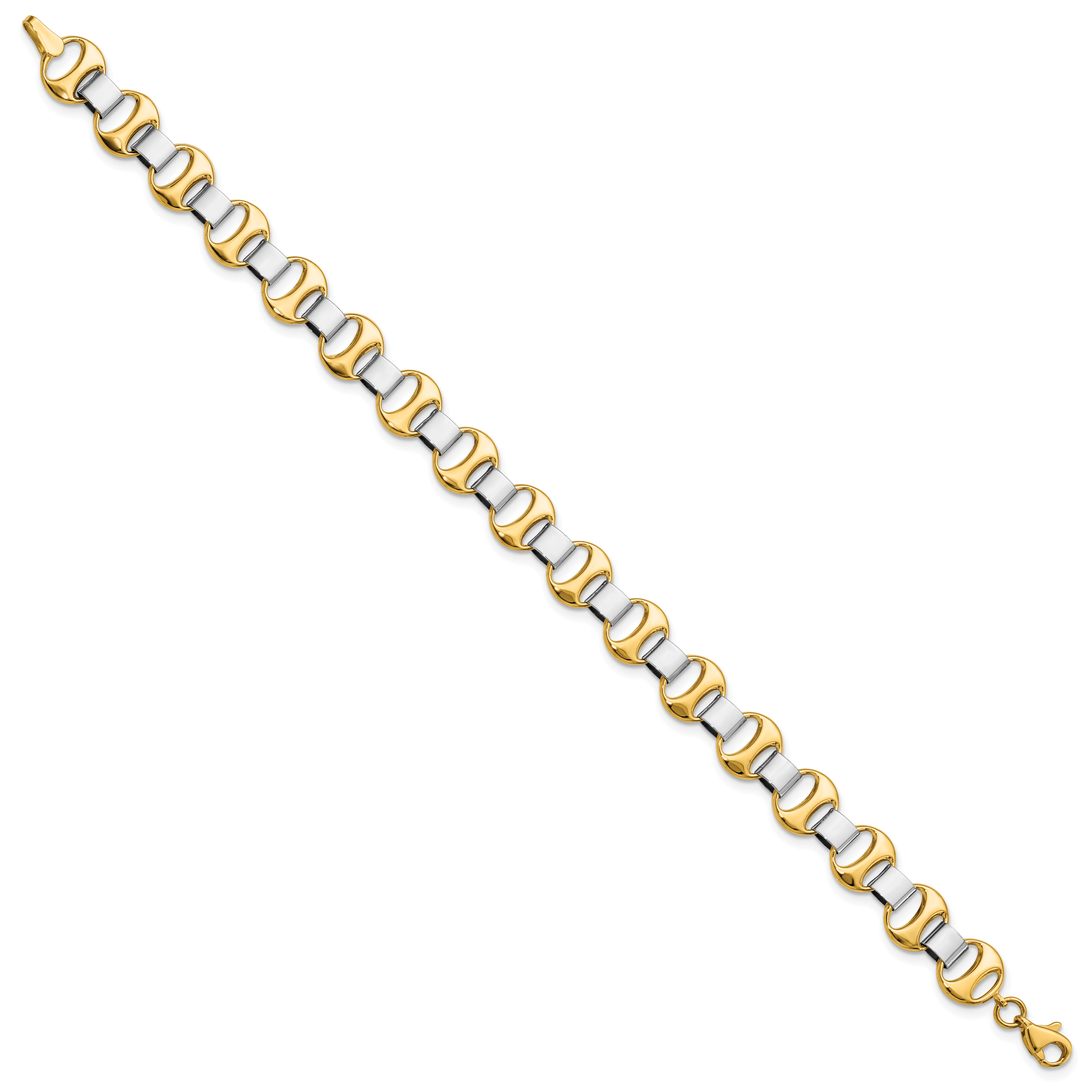 14K Two-tone Polished Fancy Link Bracelet