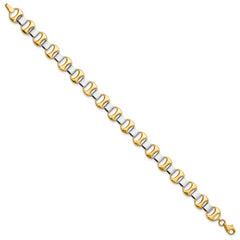 14K Two-tone Polished Fancy Link Bracelet
