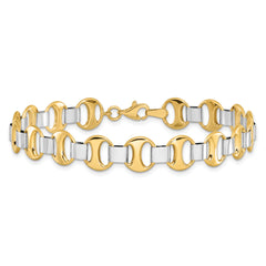 14K Two-tone Polished Fancy Link Bracelet