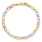 14K Tri-color Infinity Symbol Link Bracelet