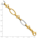 14K Two-tone Polished Fancy Link Bracelet
