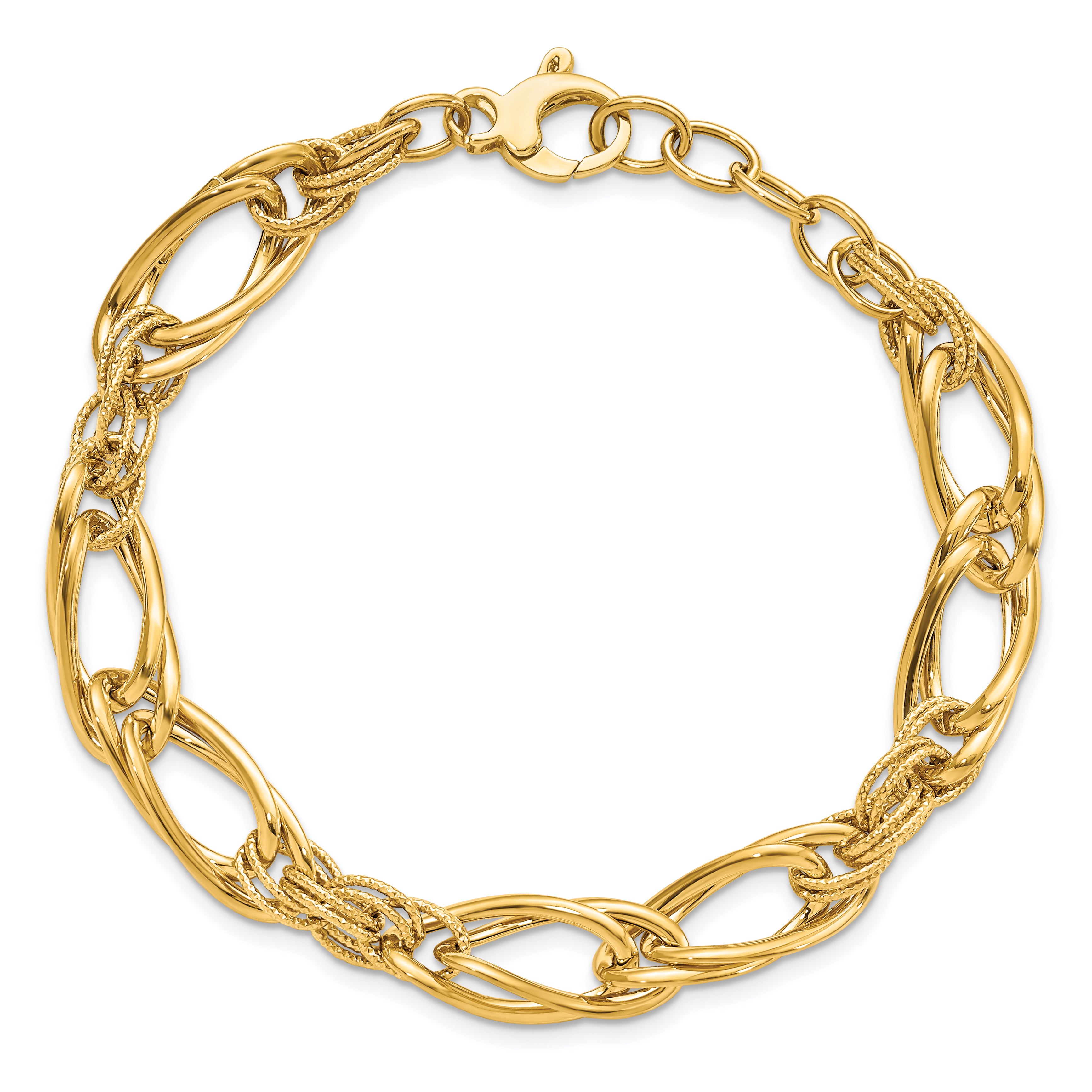 14K Polished Fancy Link Bracelet