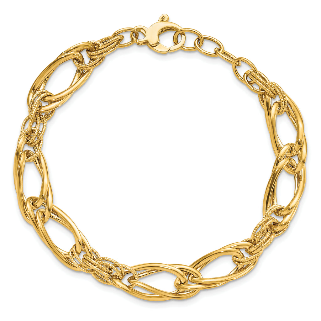14K Polished Fancy Link Bracelet