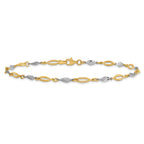 14K Two-tone Polished Fancy Link Anklet