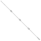 14K White Gold Polished w/1 in ext. Anklet