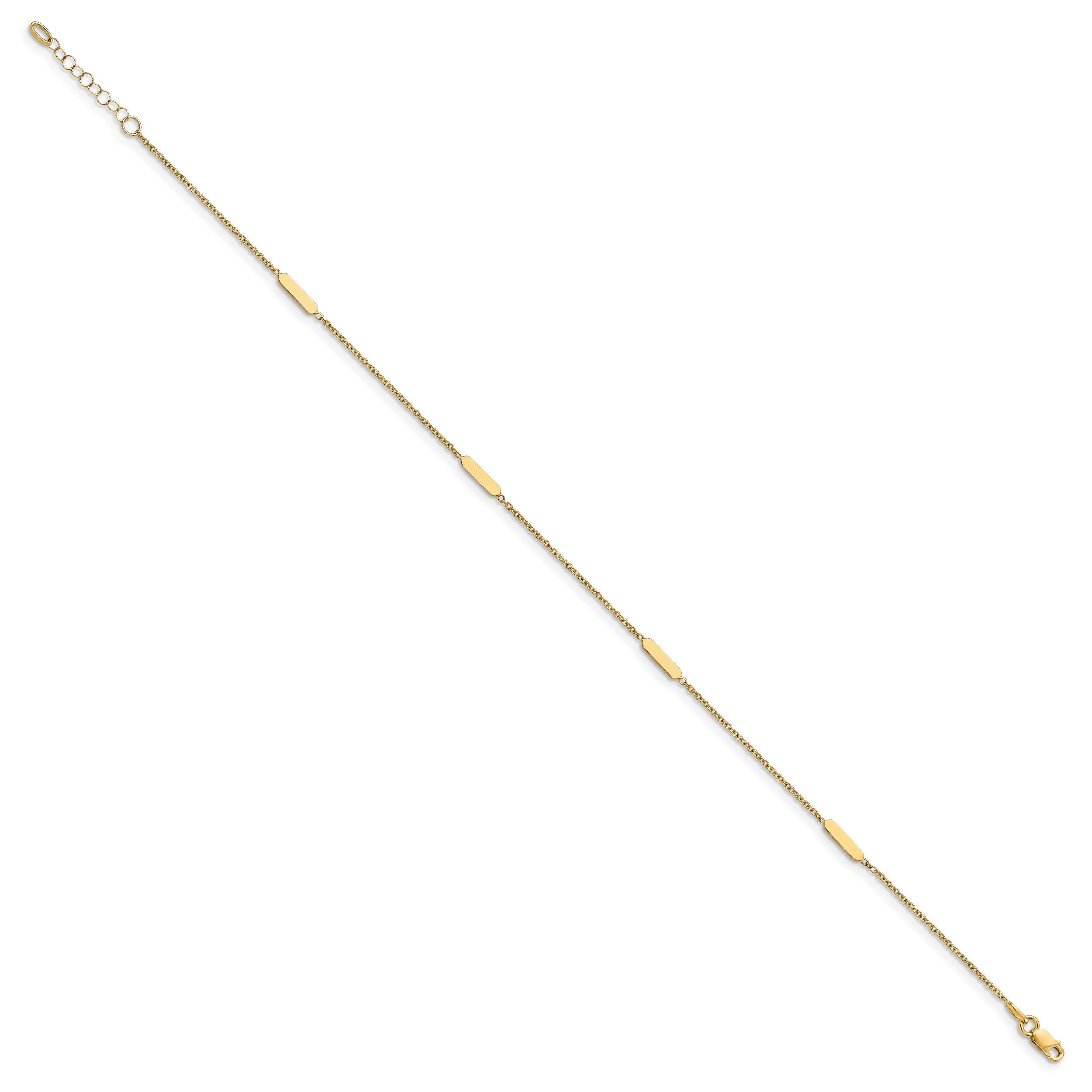 14K Polished w/1 in ext. Anklet Secondary image
