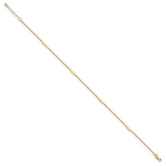 14K Polished w/1 in ext. Anklet