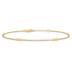 14K Polished w/1 in ext. Anklet