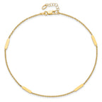14K Polished w/1 in ext. Anklet