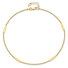 14K Polished w/1 in ext. Anklet