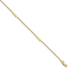 14K Polished w/1 in ext. Anklet