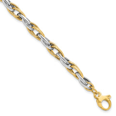 14K Two-tone Polished w/.5in ext. Bracelet