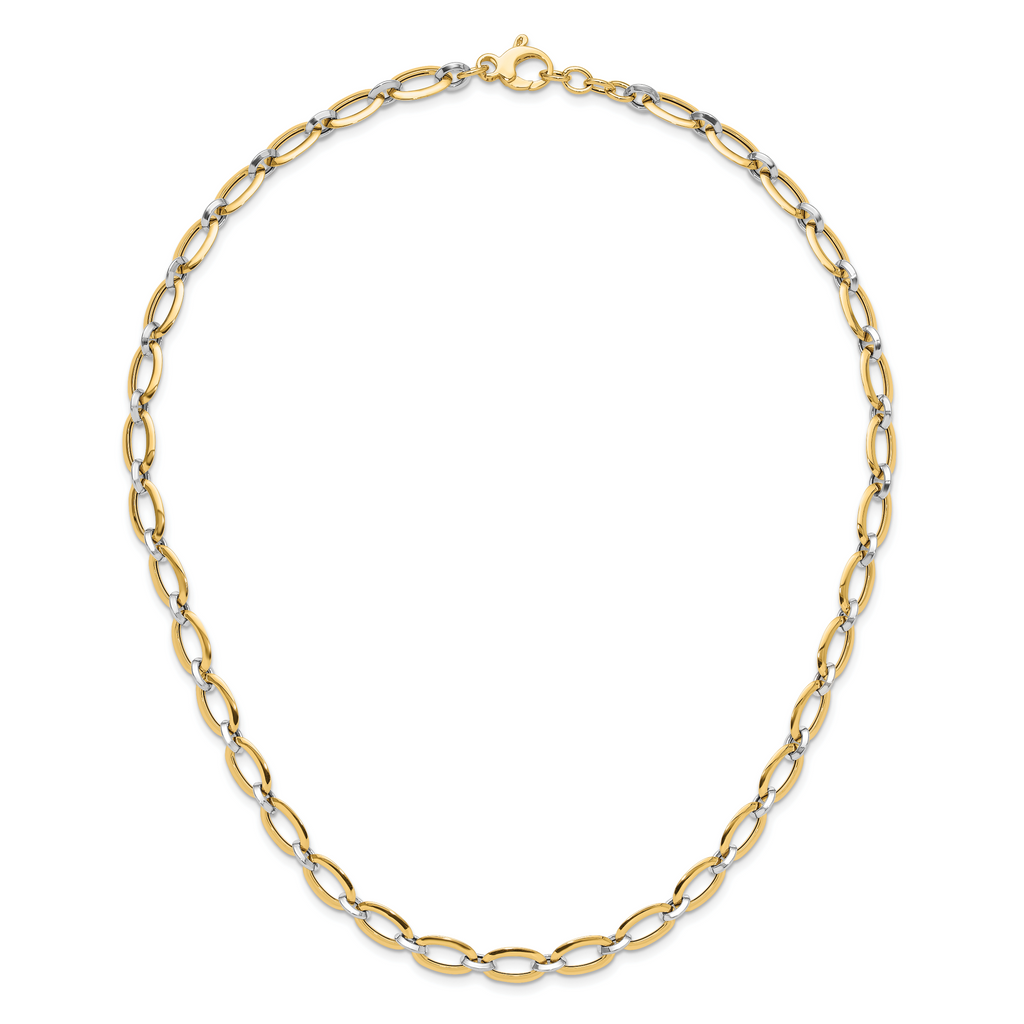 14K Two-tone Polished w/.25in ext. Necklace