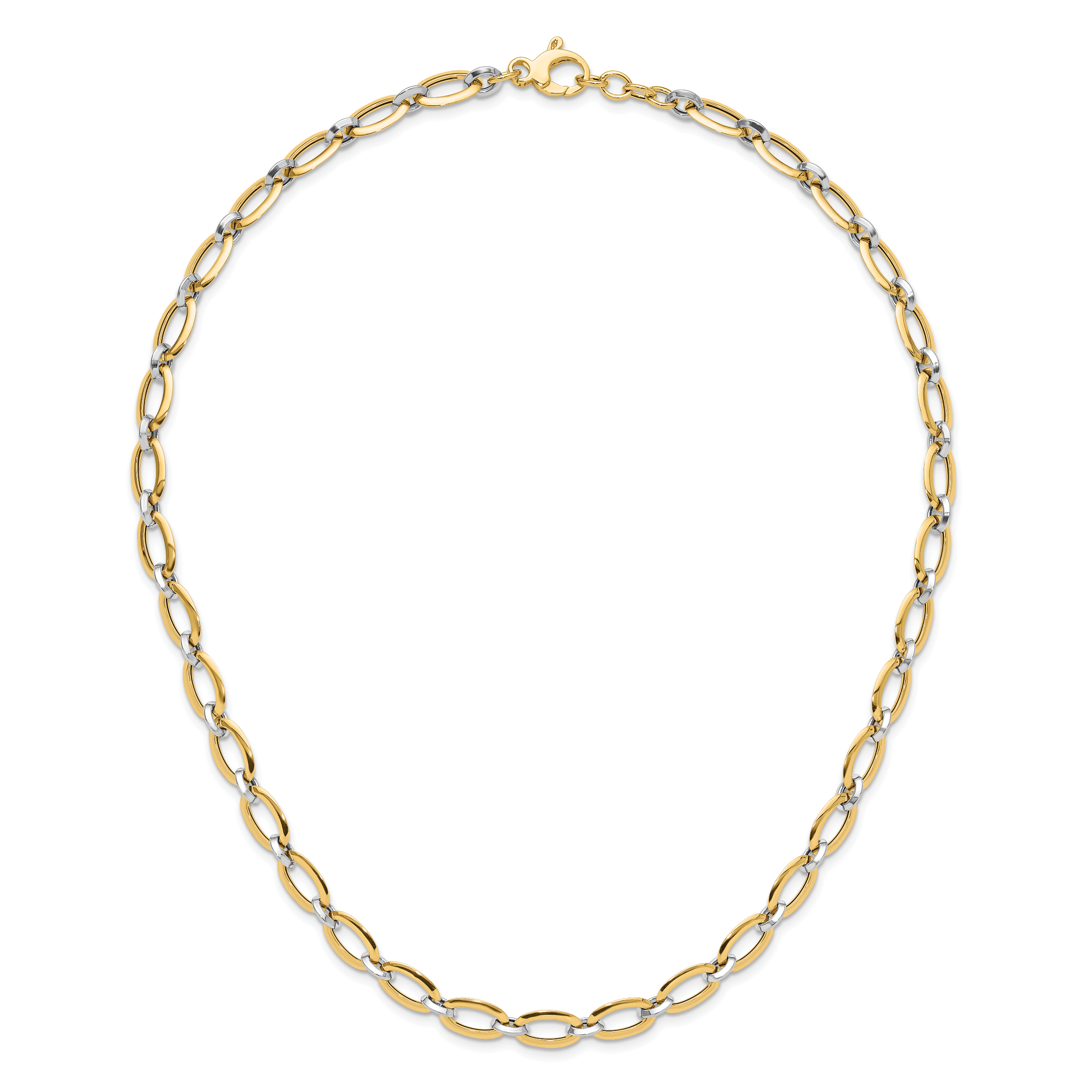 14K Two-tone Polished w/.25in ext. Necklace
