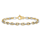 14K Two-tone Polished D/C Bracelet