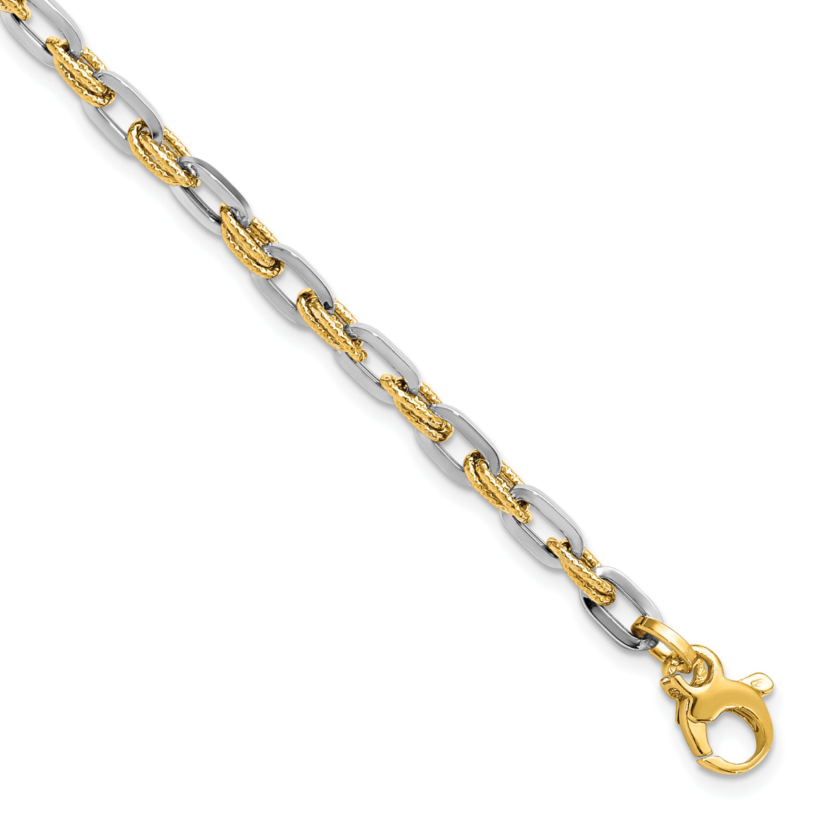 14K Two-tone Polished D/C Bracelet
