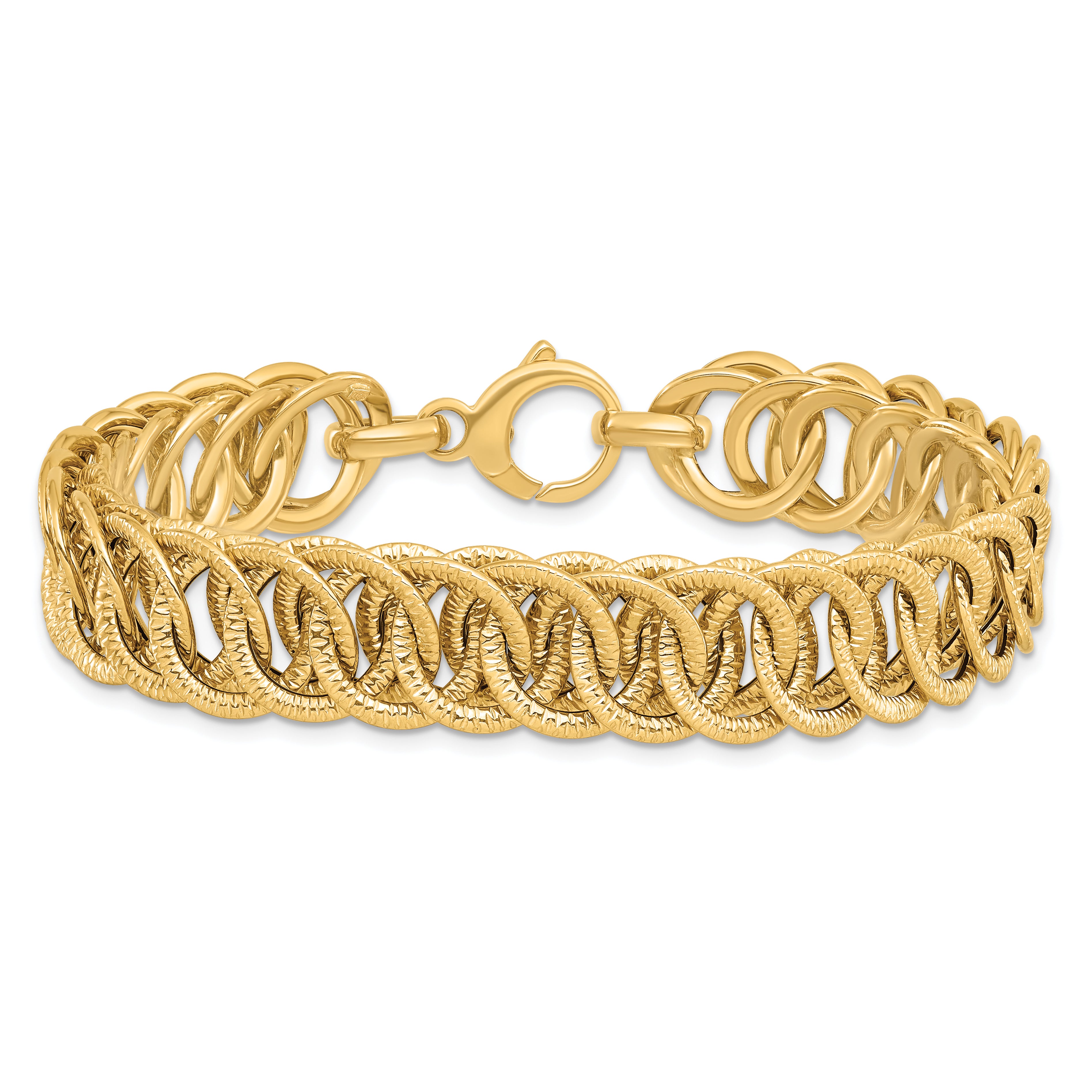 14K Polished D/C Reversible Bracelet