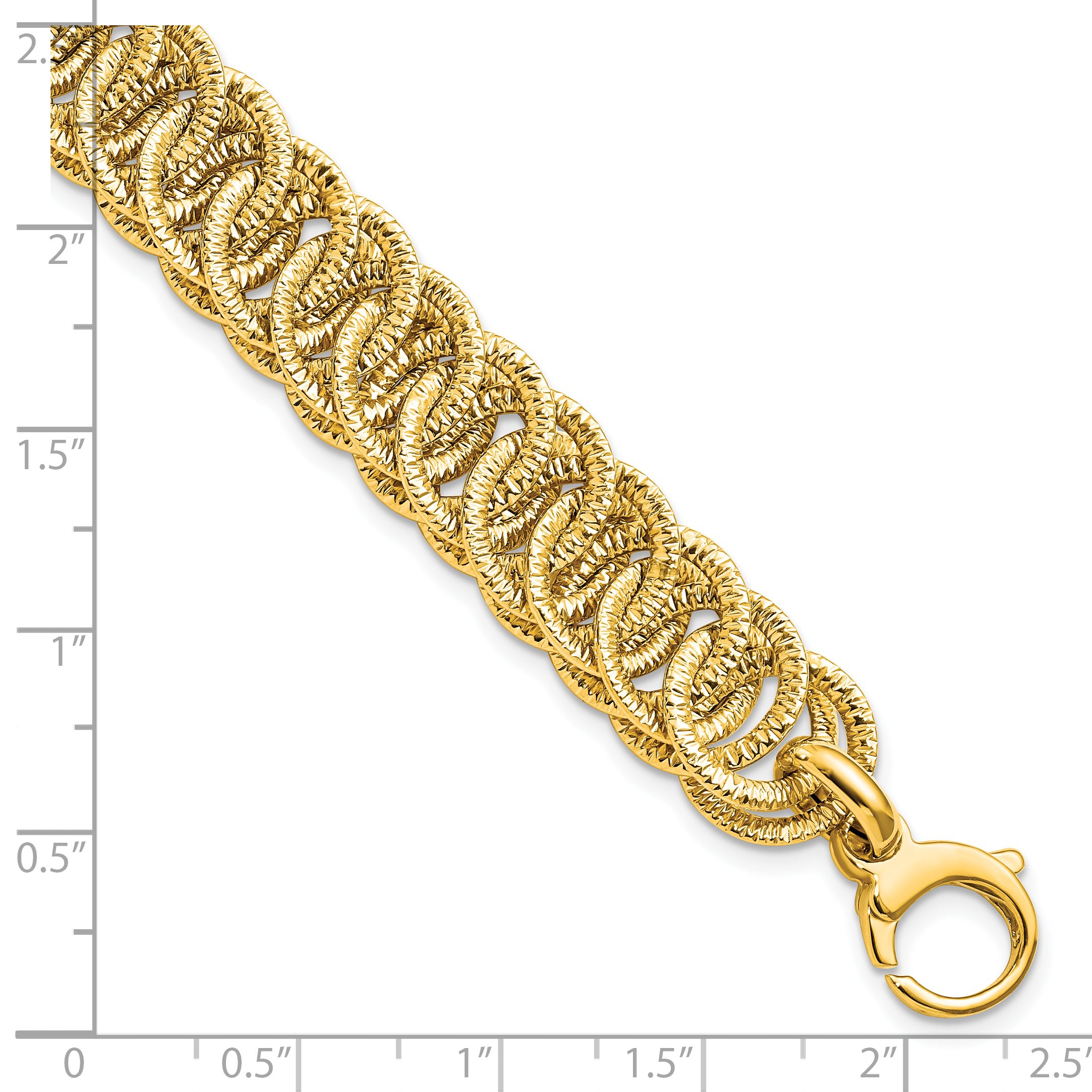14K Polished D/C Reversible Bracelet