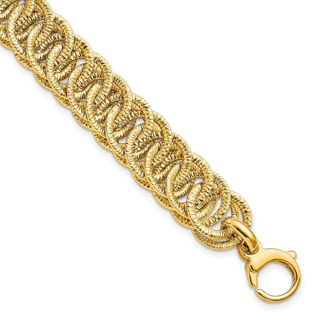 14K Polished D/C Reversible Bracelet