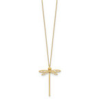 14K Polished Dragonfly w/2 in ext. Necklace