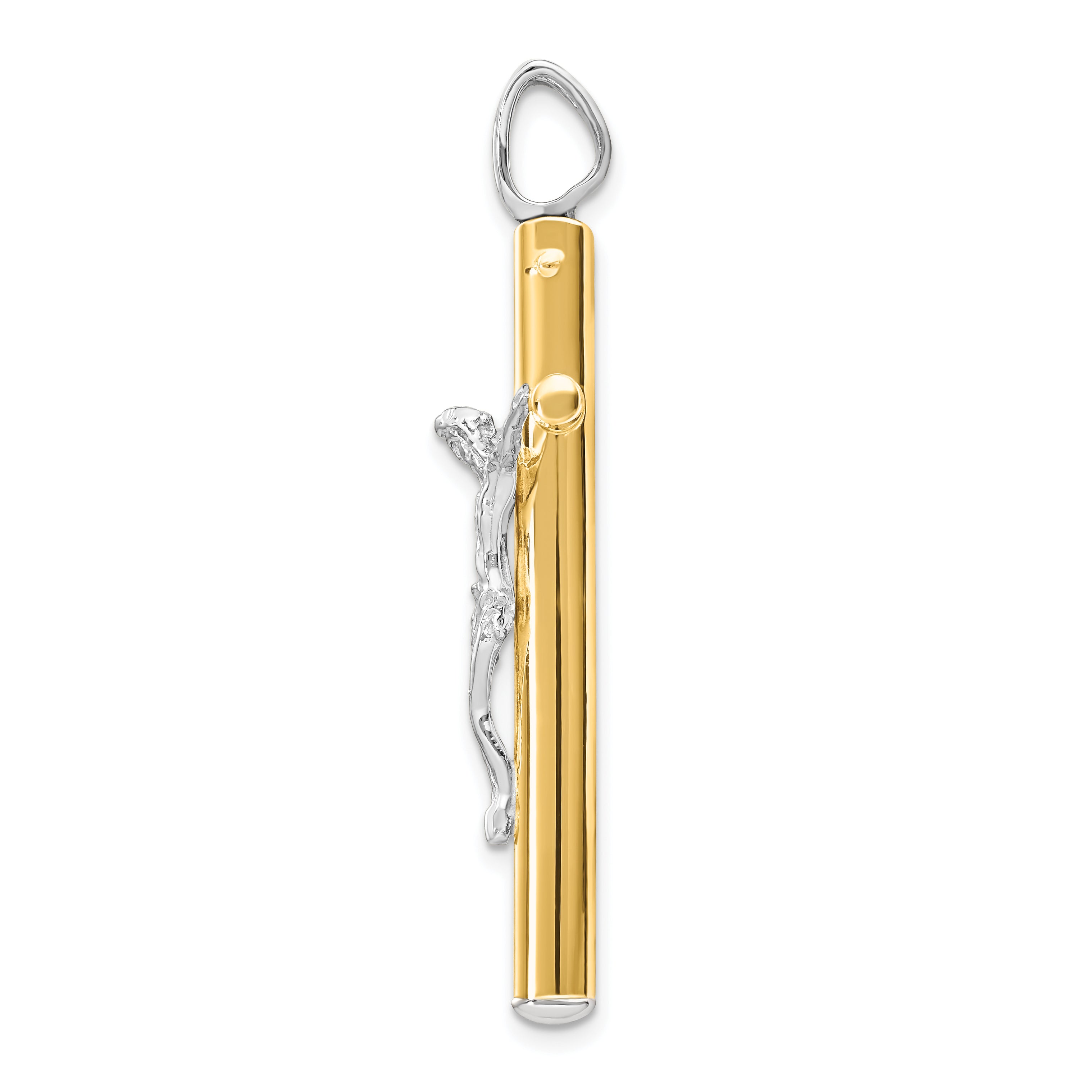 14K Two-tone Crucifix Pendant Secondary image