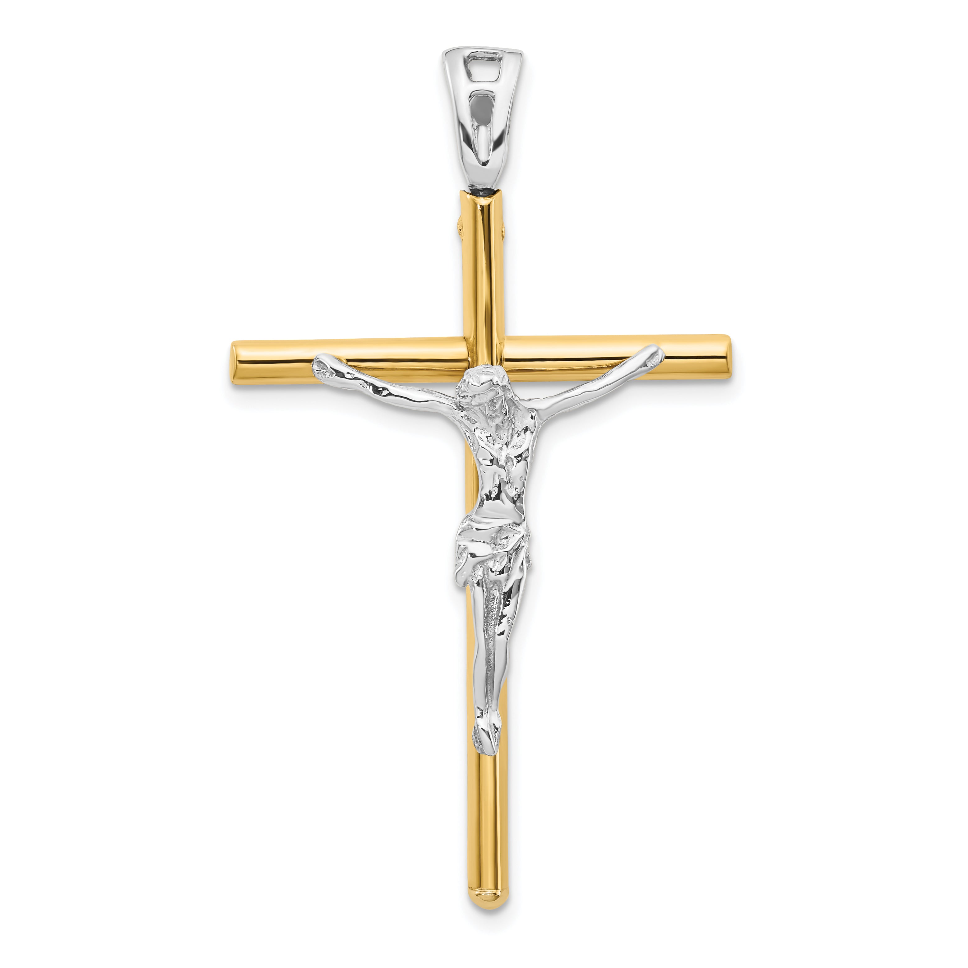 14K Two-tone Crucifix Pendant Main image