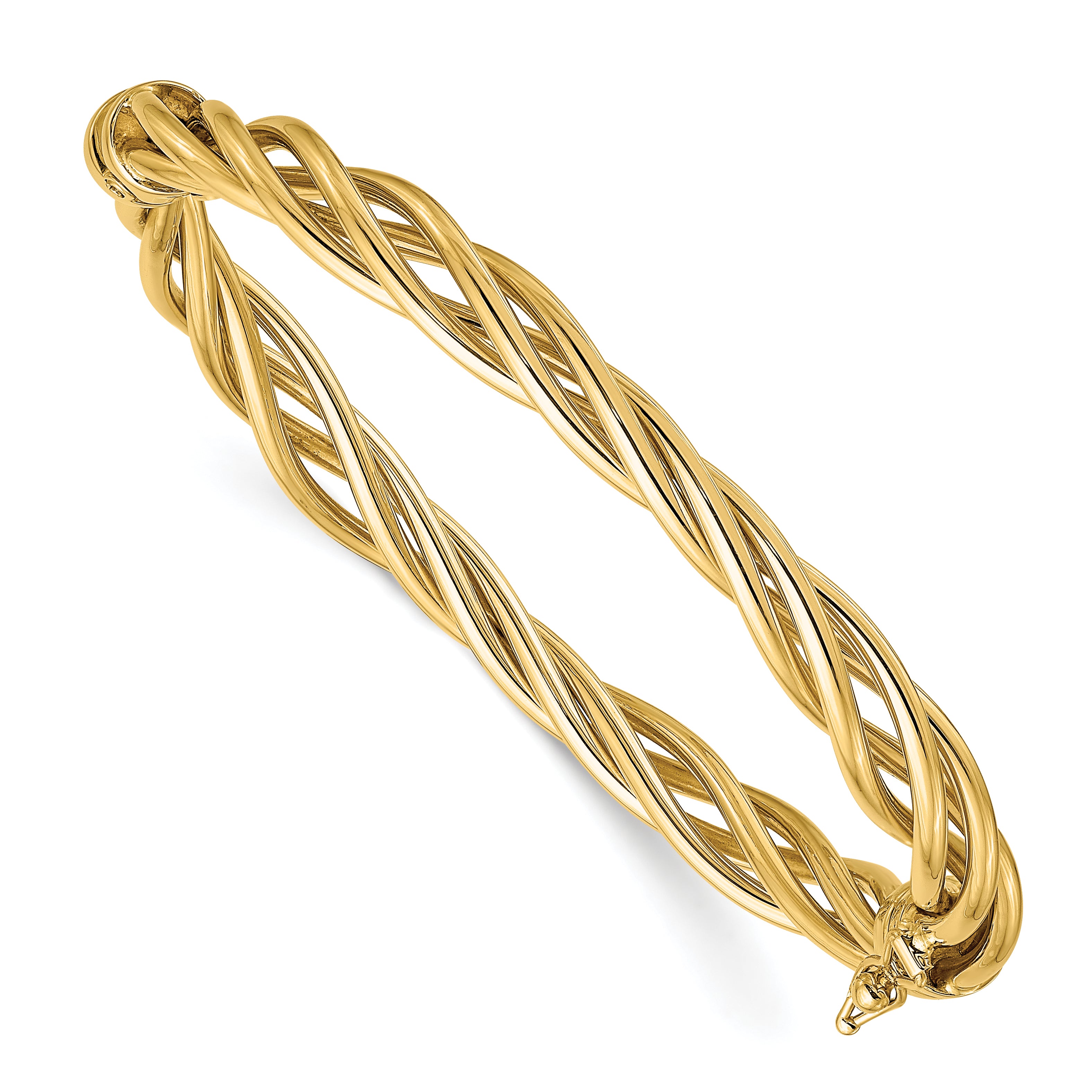 14K Polished Twisted Hinged Bangle Secondary image