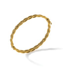 14K Polished Weaved Hinged Bangle