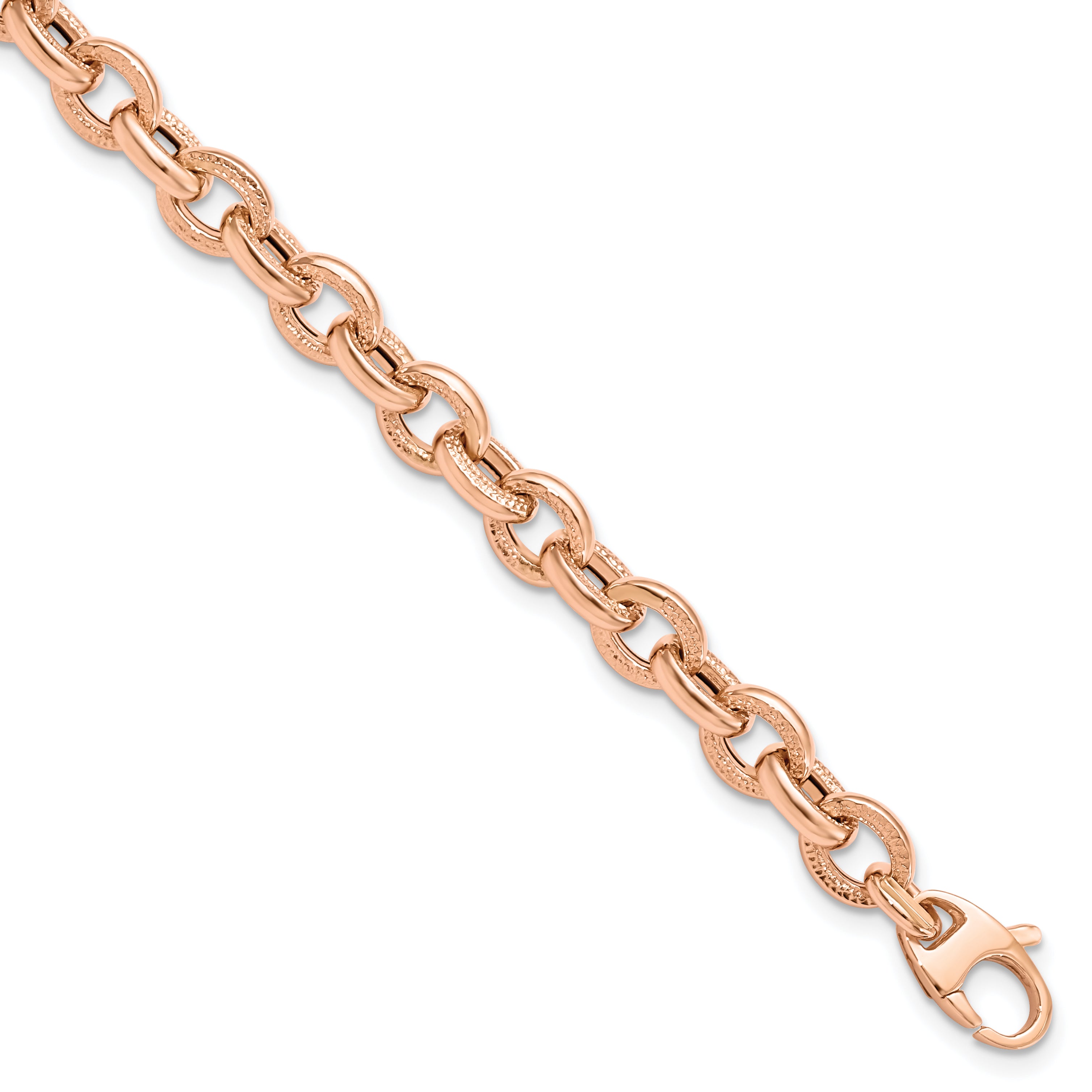 14K Rose Gold Textured Link Bracelet Main image