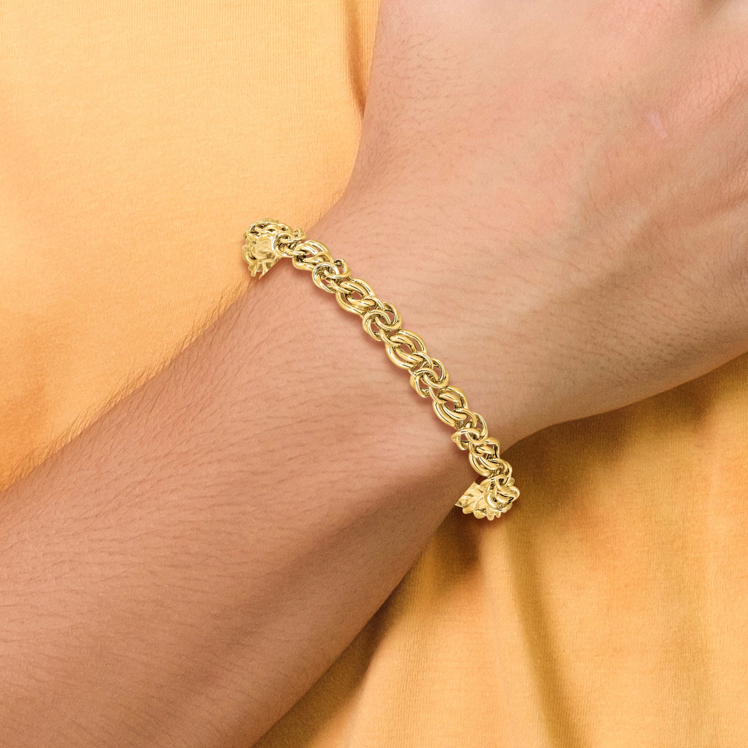 14k Polished Fancy Link Bracelet