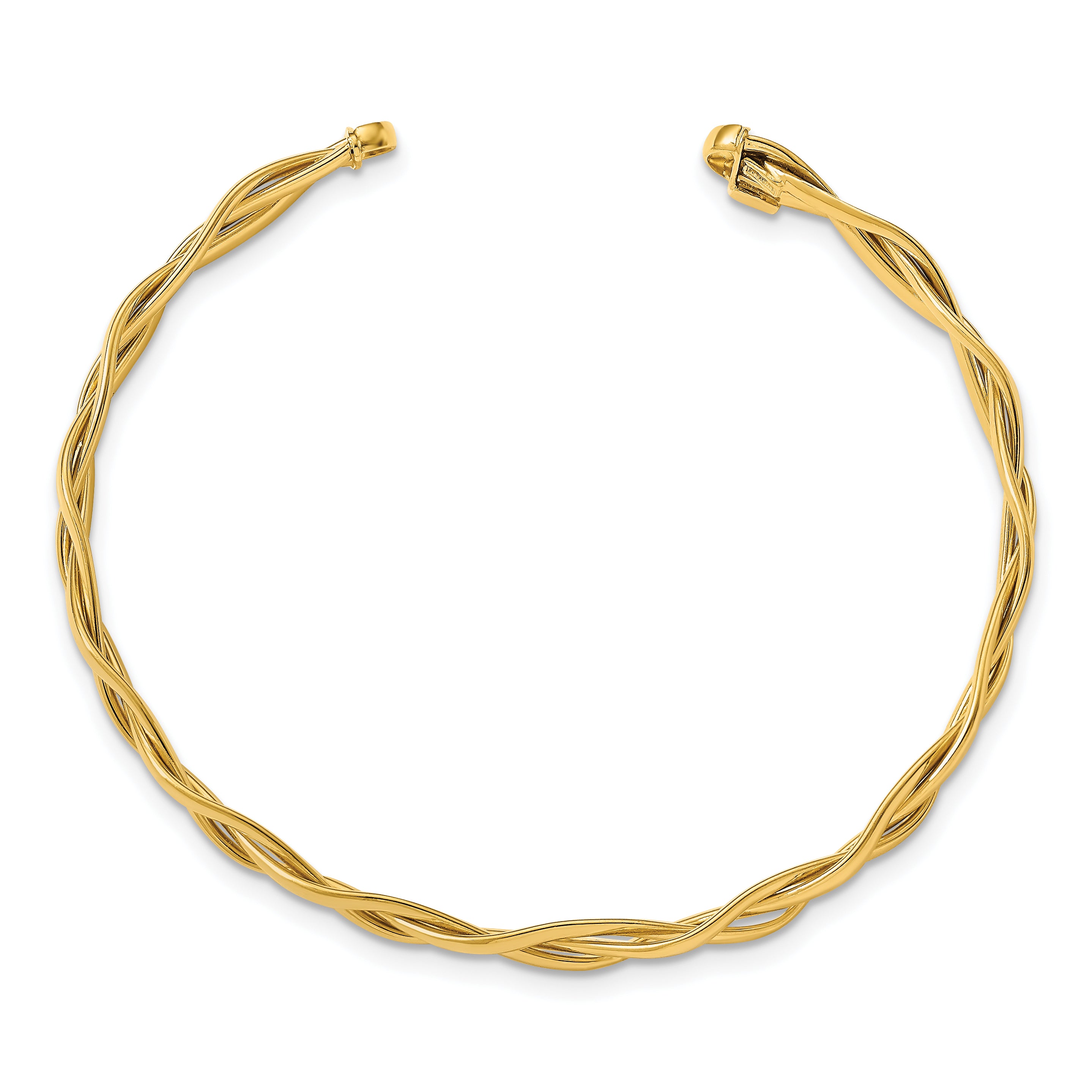 14k Polished Braided Cuff Bangle Secondary image