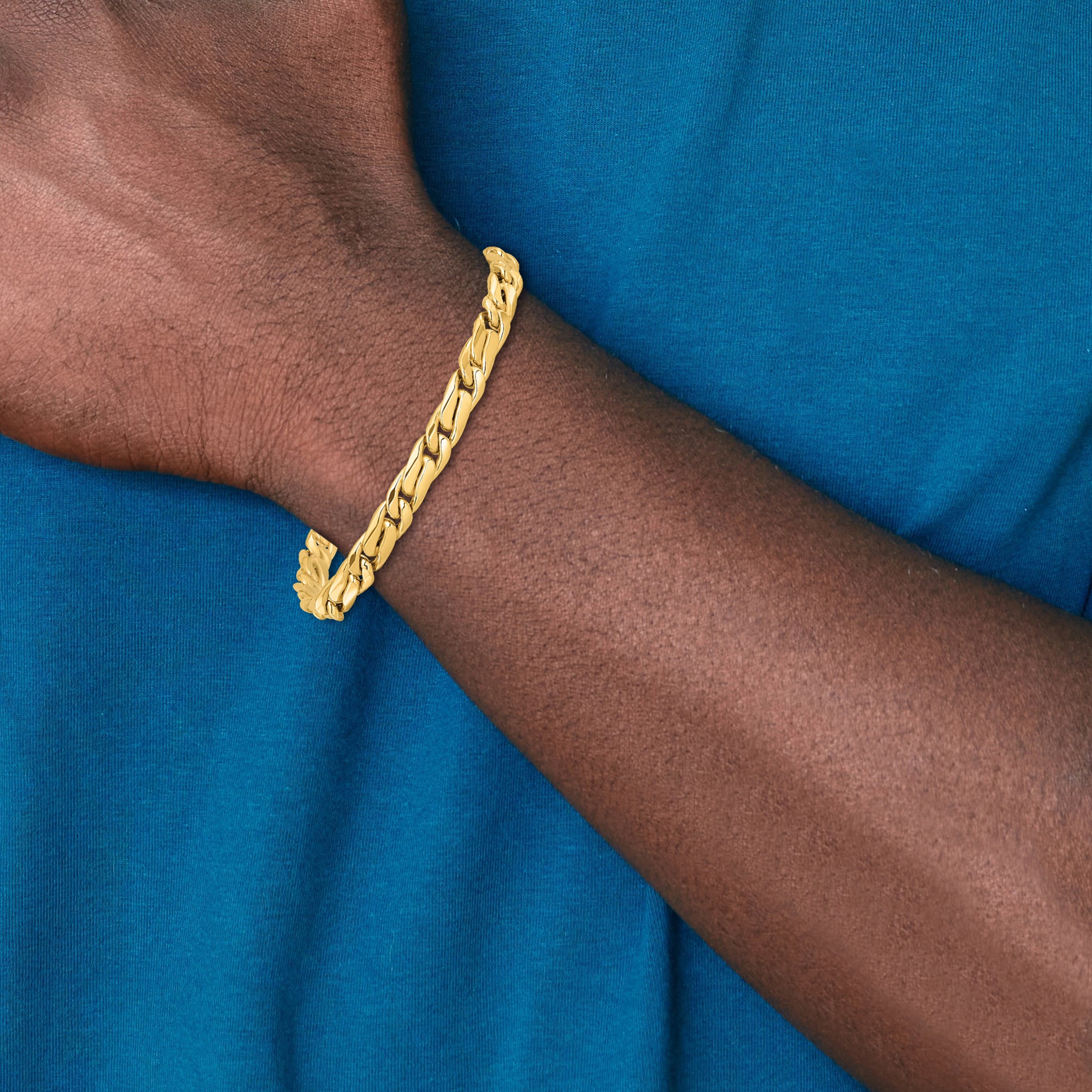 14k Men's Polished Link Bracelet