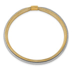 14K w/Rhodium Polished Mesh Stretch Bracelet