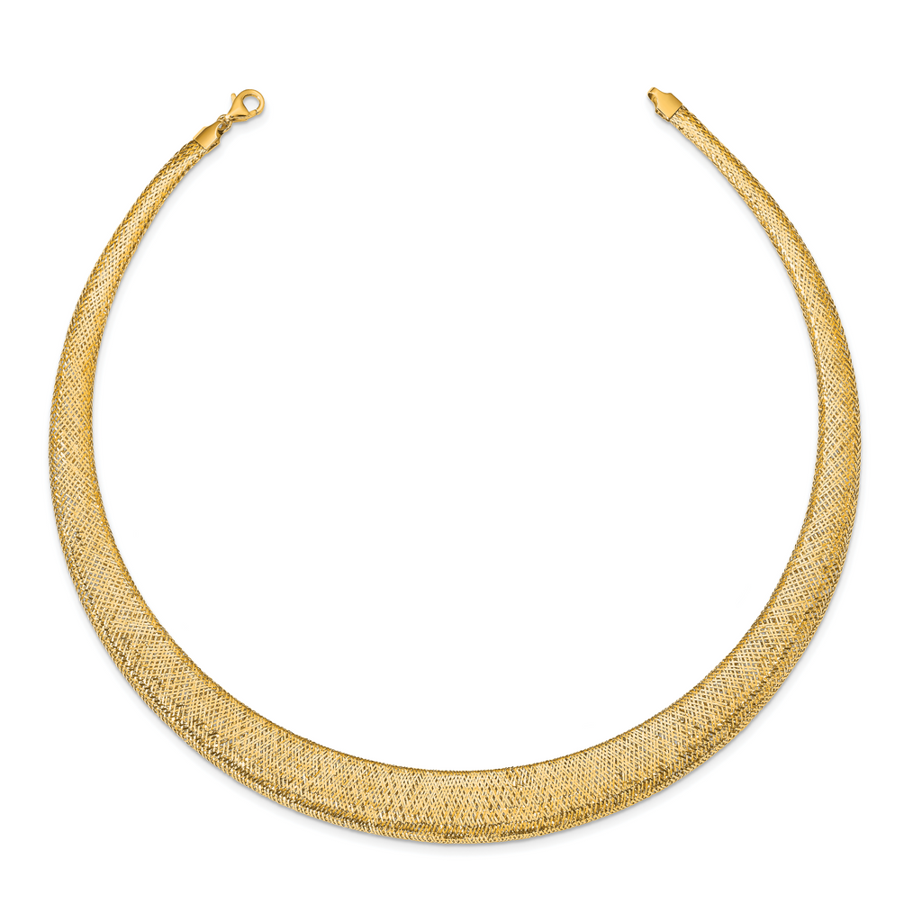 14k Polished/Textured Stretch Necklace