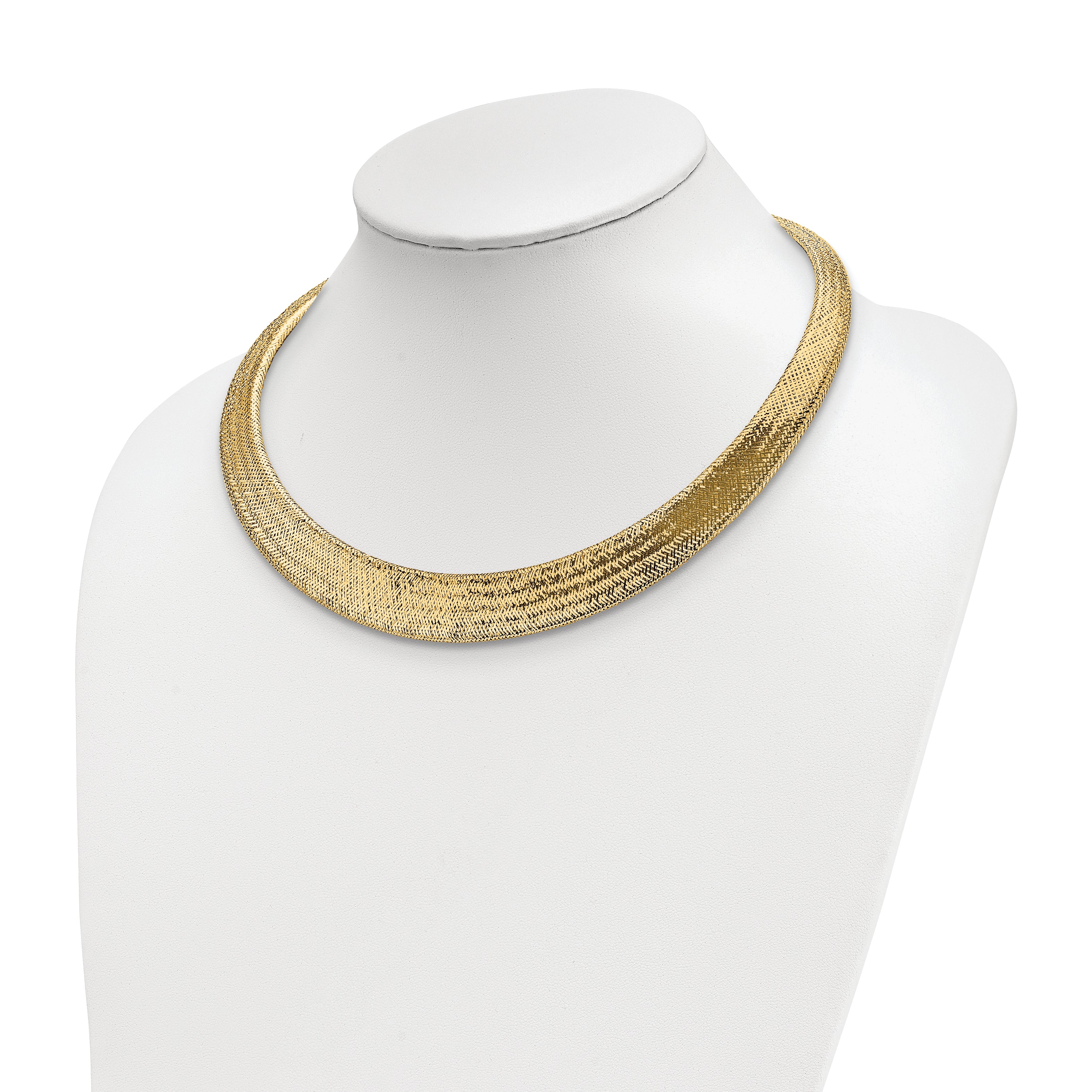 14k Polished/Textured Stretch Necklace