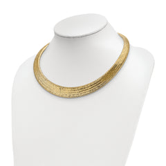 14k Polished/Textured Stretch Necklace
