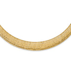 14k Polished/Textured Stretch Necklace