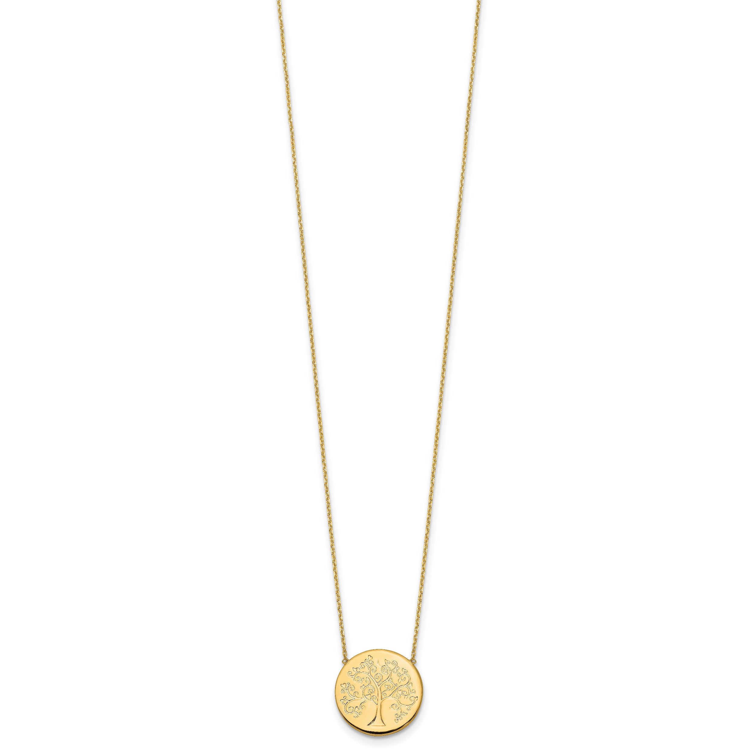 14k Polished Tree of Life Necklace