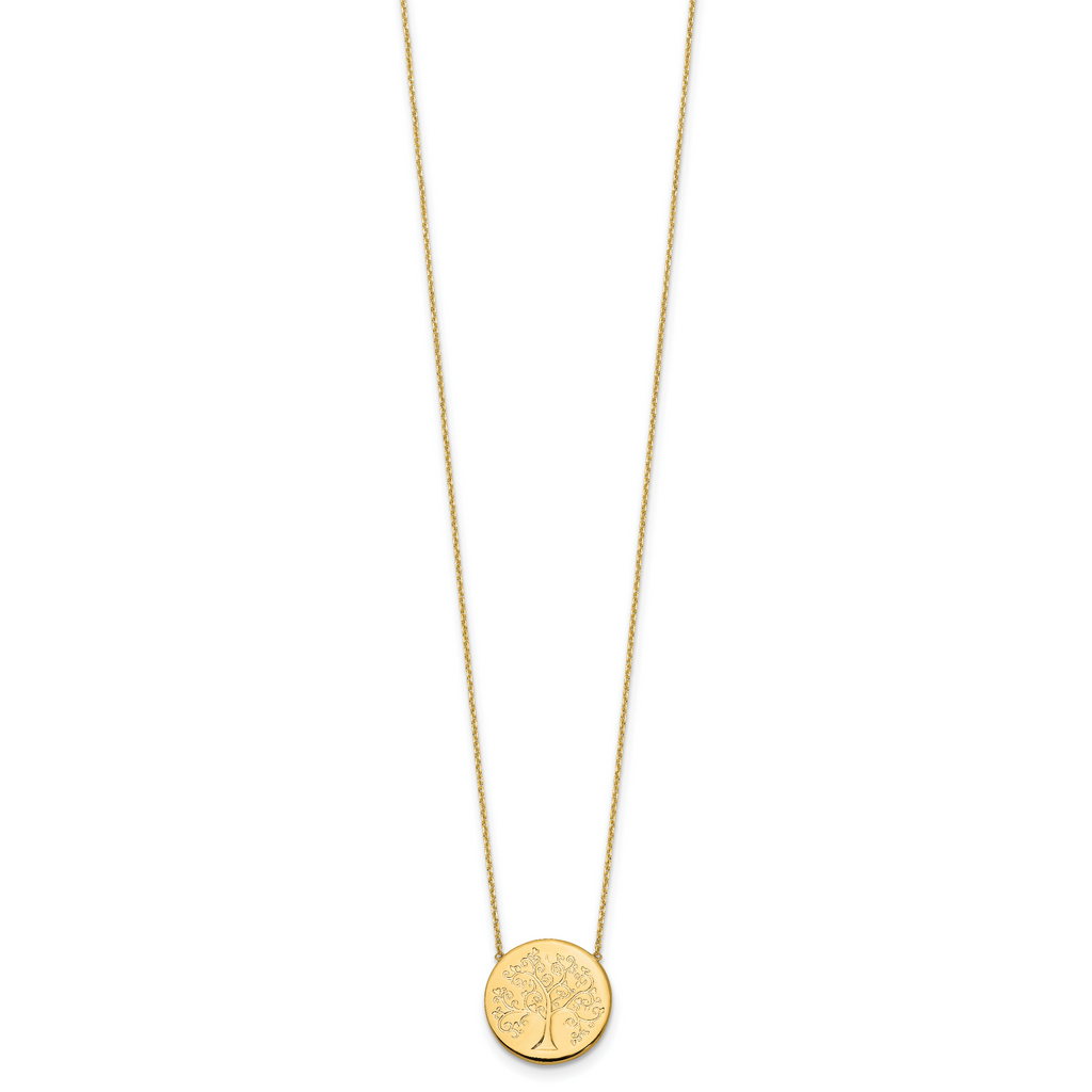 14k Polished Tree of Life Necklace