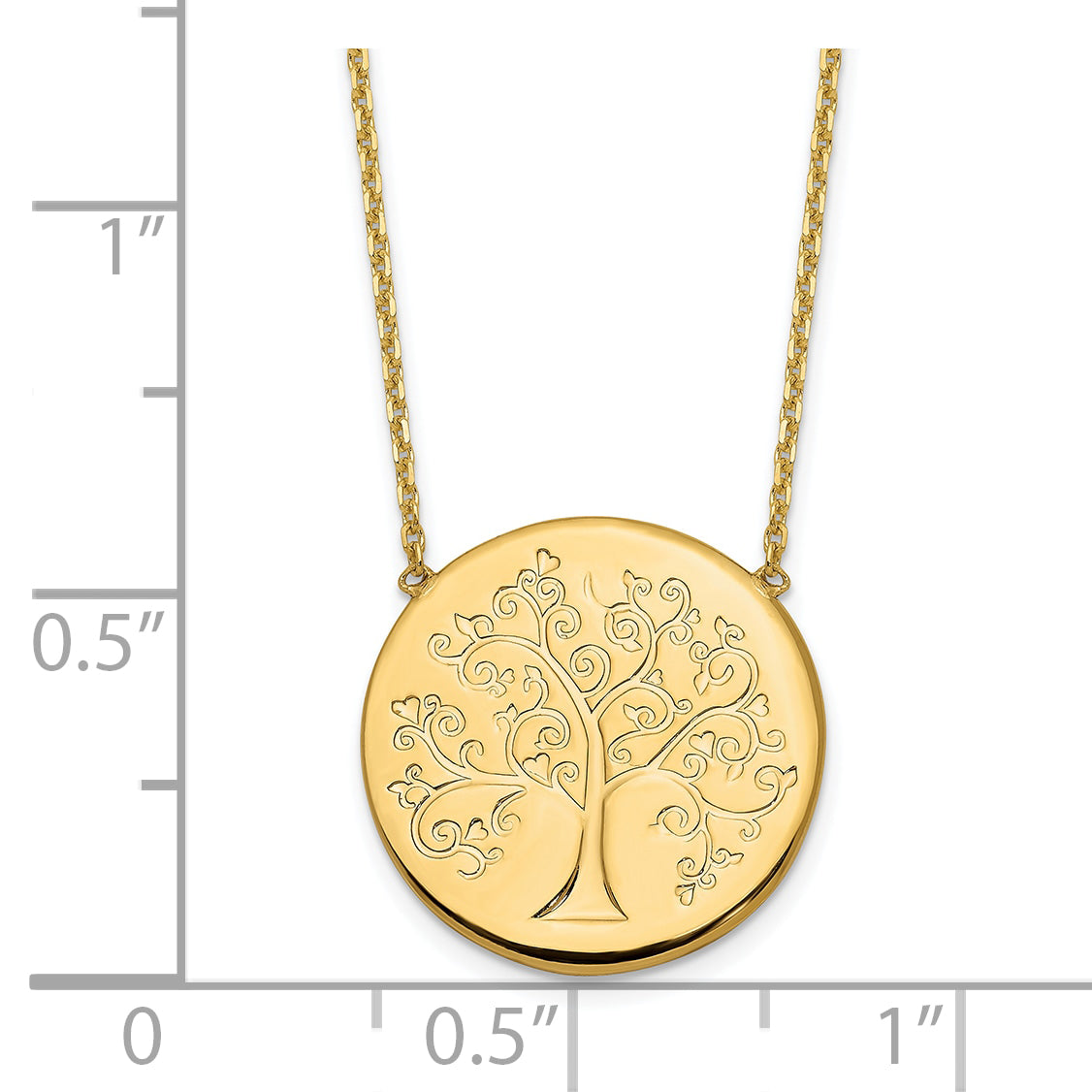 14k Polished Tree of Life Necklace