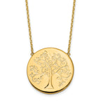 14k Polished Tree of Life Necklace