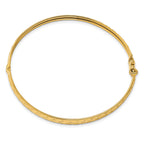14k Polished and Diamond-cut Hinged Bangle
