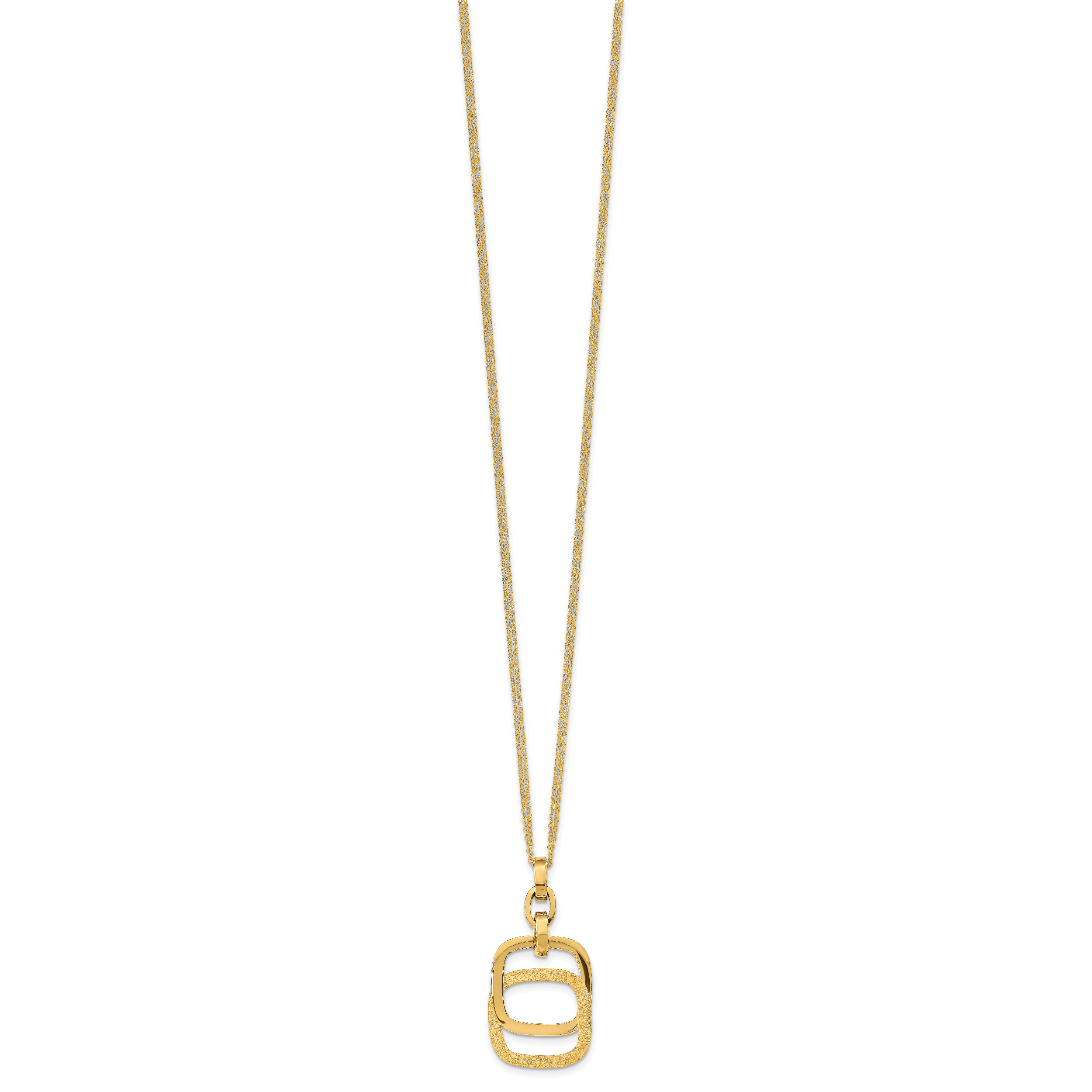 14k Polished and Brushed Double-strand Necklace Secondary image