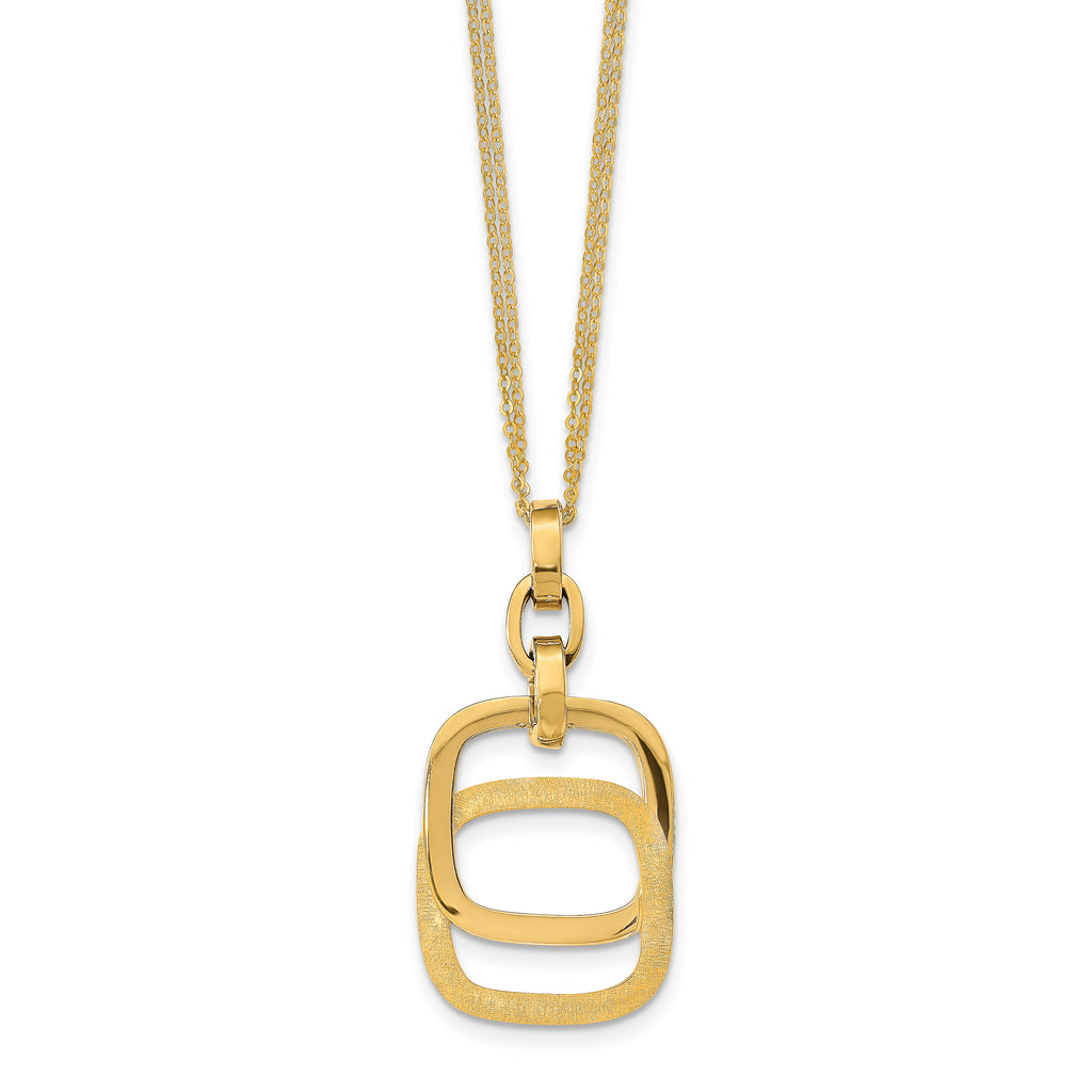 14k Polished and Brushed Double-strand Necklace
