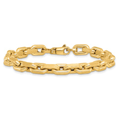 14k Polished and Textured Fancy Link Bracelet