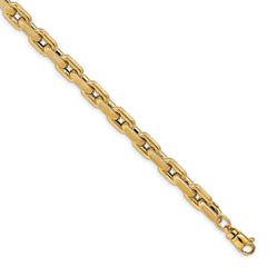 14k Polished and Textured Fancy Link Bracelet