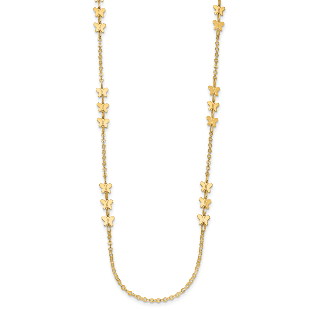 14k Polished Butterfly Necklace